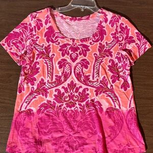 Sonoma Pink and Orange Short Sleeve Top